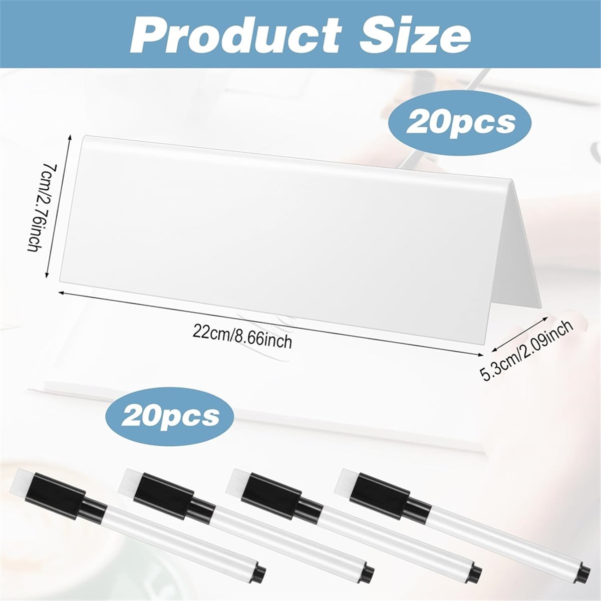 Desk Name Plate - AB09 20 Pcs Dry Erase Name