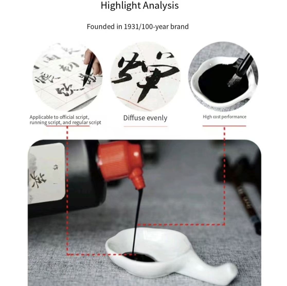 Black Chinese Calligraphy Ink  - Calligraphy Ink Bottle review and price