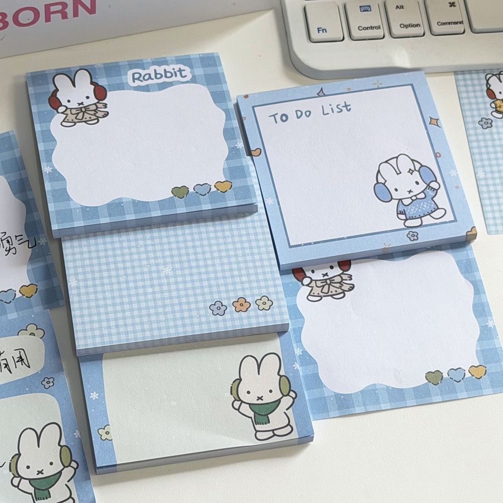 Kawaii Blue Grid Miffy Rabbit  - Stationery Office Items List review and price
