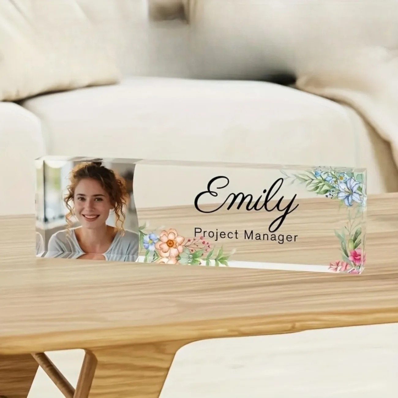 1PC Personalized Floral Acryli - Desk Name Plate review and price