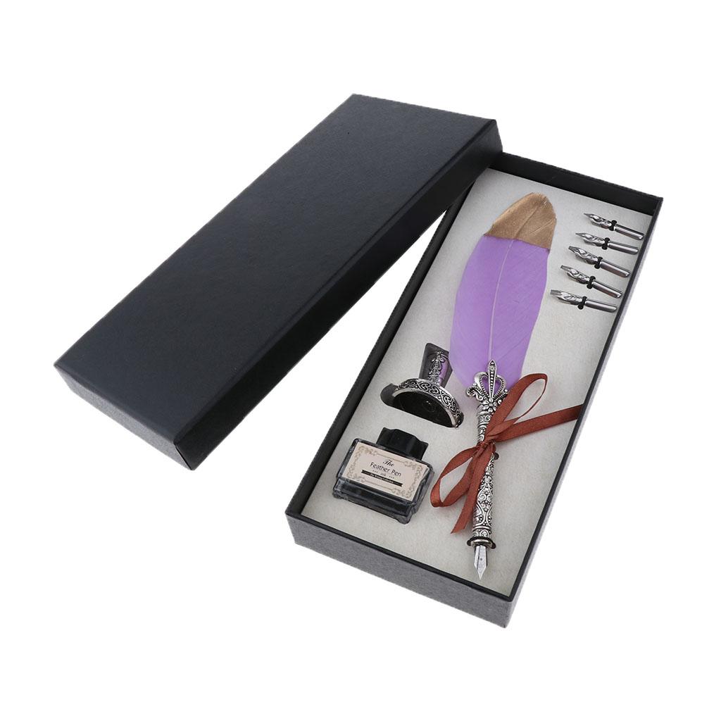 Antique Fountain Pen Feather Q - Calligraphy Ink Bottle review and price