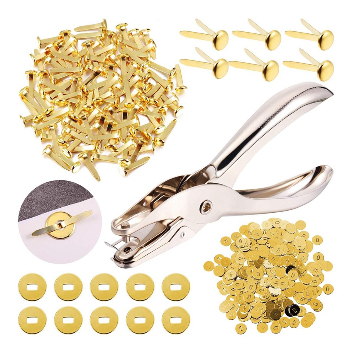 A78I 300 Pieces 3/4 Inch Brass - Paper Punch 3 Hole review and price