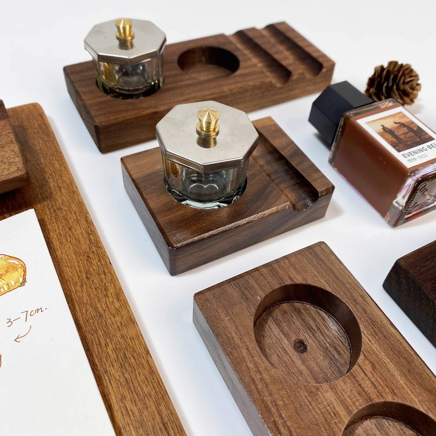Ink Base Pen Rest Wooden Stand - Calligraphy Ink Bottle review and price