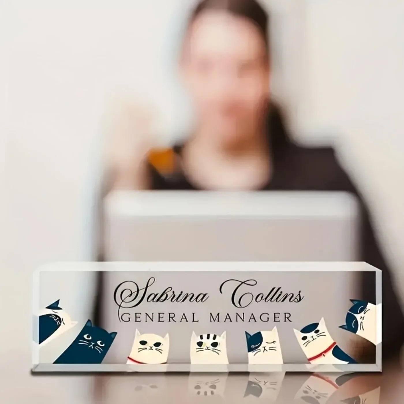 [2D Flat] Custom Transparent C - Desk Name Plate review and price